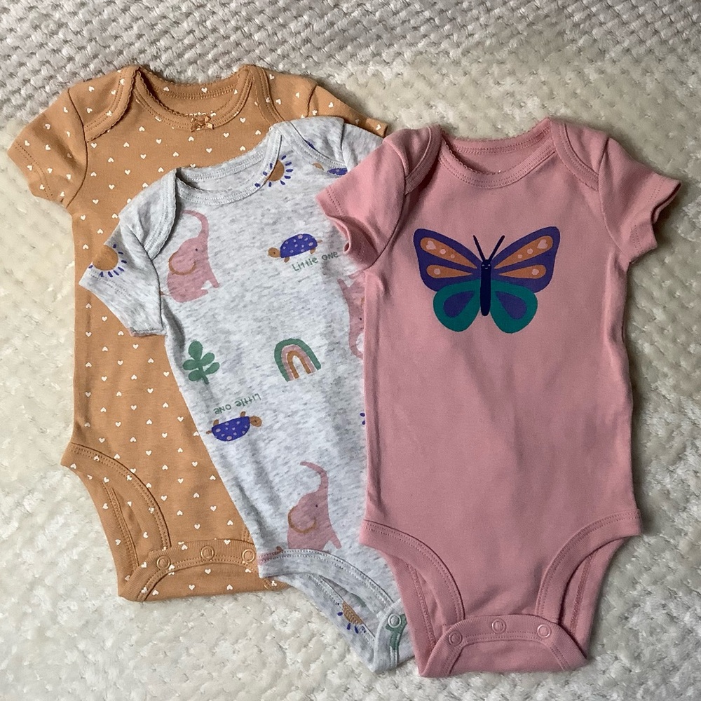 Carters Bodysuits 3 Pieces Short Sleeve 3M 3 Months